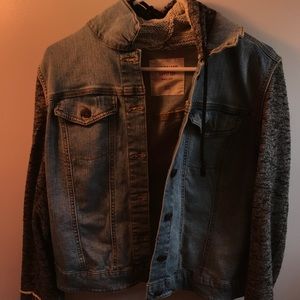 sweatshirt denim jacket